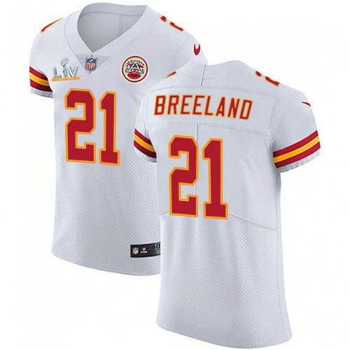 Nike Chiefs #21 Bashaud Breeland White Men's Super Bowl LV Bound Stitched NFL New Elite Jersey