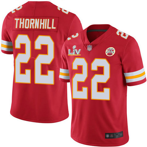 Nike Chiefs #22 Juan Thornhill Red Team Color Youth Super Bowl LV Bound Stitched NFL Vapor Untouchable Limited Jersey
