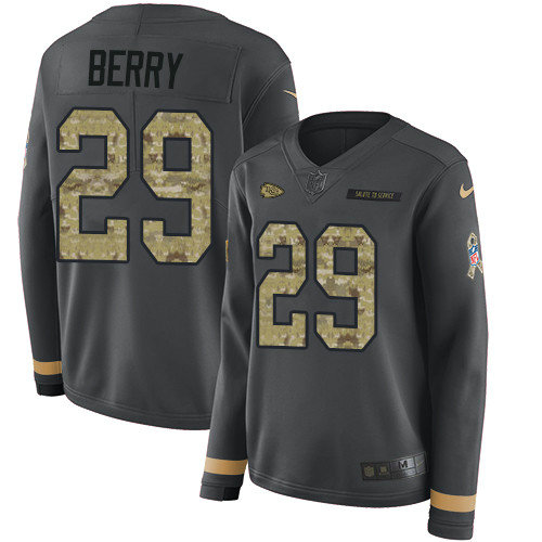 Nike Chiefs #29 Eric Berry Anthracite Salute to Service Women's Stitched