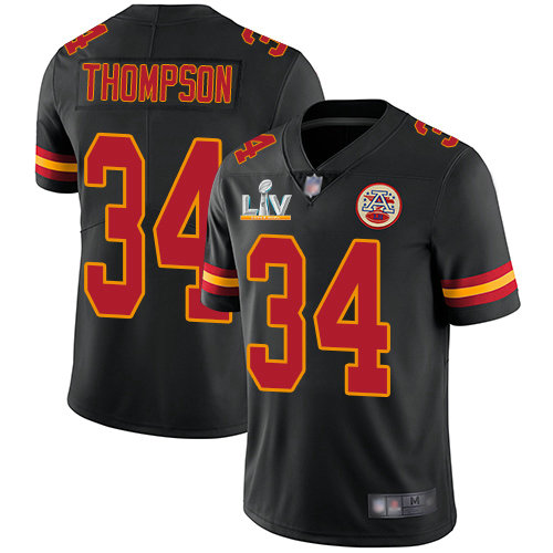 Nike Chiefs #34 Darwin Thompson Black Youth Super Bowl LV Bound Stitched NFL Limited Rush Jersey