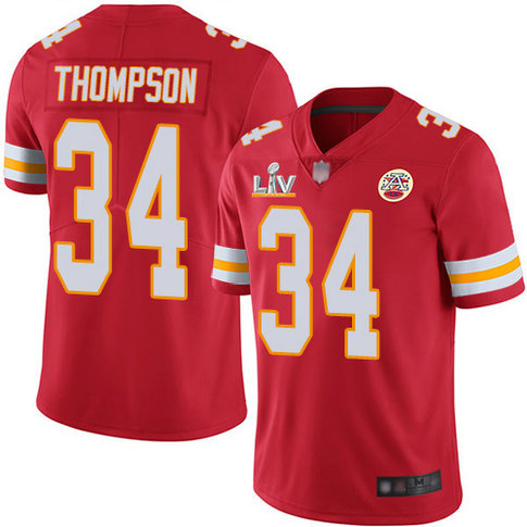 Nike Chiefs #34 Darwin Thompson Red Team Color Youth Super Bowl LV Bound Stitched NFL Vapor Untouchable Limited Jersey