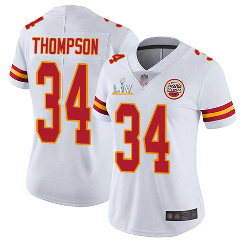 Nike Chiefs #34 Darwin Thompson White Women's Super Bowl LV Bound Stitched NFL Vapor Untouchable Limited Jersey