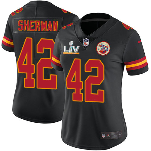 Nike Chiefs #42 Anthony Sherman Black Women's Super Bowl LV Bound Stitched NFL Limited Rush Jersey