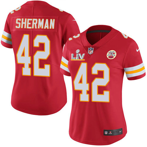 Nike Chiefs #42 Anthony Sherman Red Team Color Women's Super Bowl LV Bound Stitched NFL Vapor Untouchable Limited Jersey