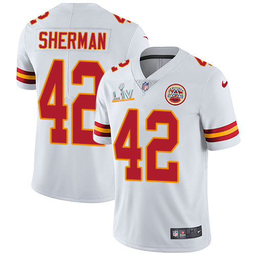 Nike Chiefs #42 Anthony Sherman White Youth Super Bowl LV Bound Stitched NFL Vapor Untouchable Limited Jersey