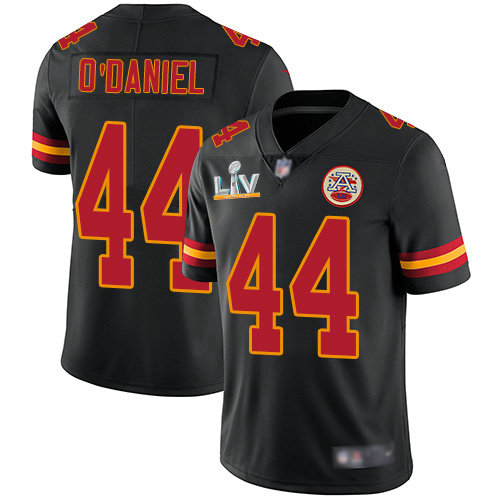 Nike Chiefs #44 Dorian O'Daniel Black Men's Super Bowl LV Bound Stitched NFL Limited Rush Jersey