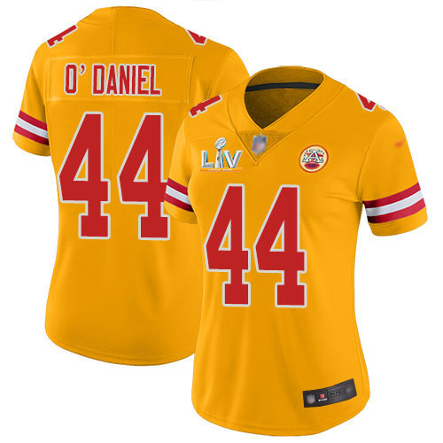 Nike Chiefs #44 Dorian O'Daniel Gold Women's Super Bowl LV Bound Stitched NFL Limited Inverted Legend Jersey