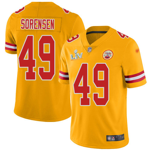 Nike Chiefs #49 Daniel Sorensen Gold Men's Super Bowl LV Bound Stitched NFL Limited Inverted Legend Jersey