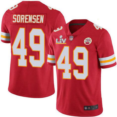 Nike Chiefs #49 Daniel Sorensen Red Team Color Men's Super Bowl LV Bound Stitched NFL Vapor Untouchable Limited Jersey