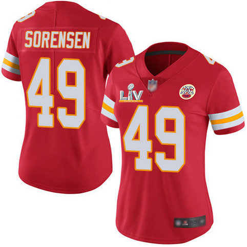 Nike Chiefs #49 Daniel Sorensen Red Team Color Women's Super Bowl LV Bound Stitched NFL Vapor Untouchable Limited Jersey
