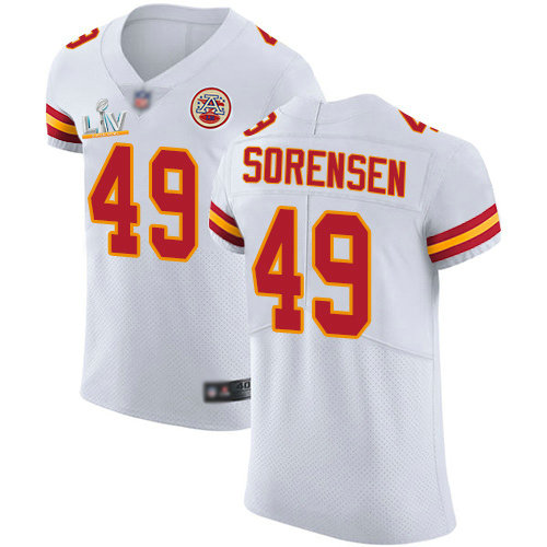 Nike Chiefs #49 Daniel Sorensen White Men's Super Bowl LV Bound Stitched NFL New Elite Jersey