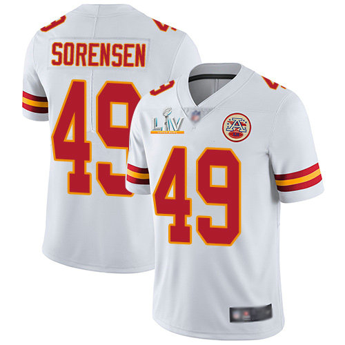 Nike Chiefs #49 Daniel Sorensen White Men's Super Bowl LV Bound Stitched NFL Vapor Untouchable Limited Jersey
