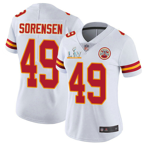 Nike Chiefs #49 Daniel Sorensen White Women's Super Bowl LV Bound Stitched NFL Vapor Untouchable Limited Jersey