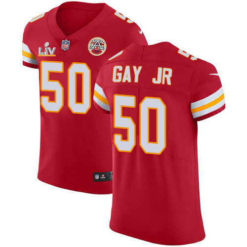 Nike Chiefs #50 Willie Gay Jr. Red Team Color Men's Super Bowl LV Bound Stitched NFL Vapor Untouchable Elite Jersey