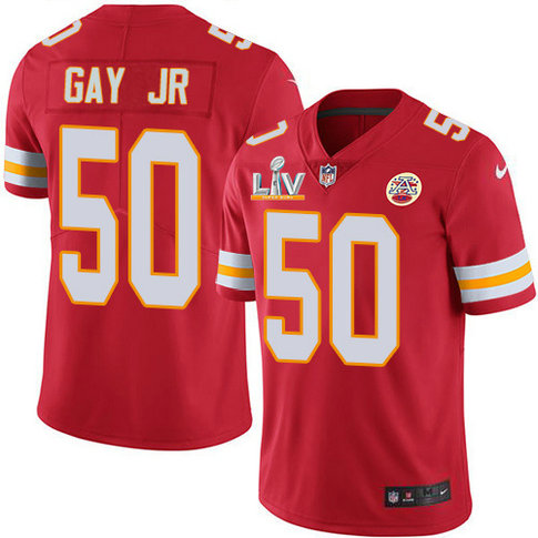 Nike Chiefs #50 Willie Gay Jr. Red Team Color Men's Super Bowl LV Bound Stitched NFL Vapor Untouchable Limited Jersey
