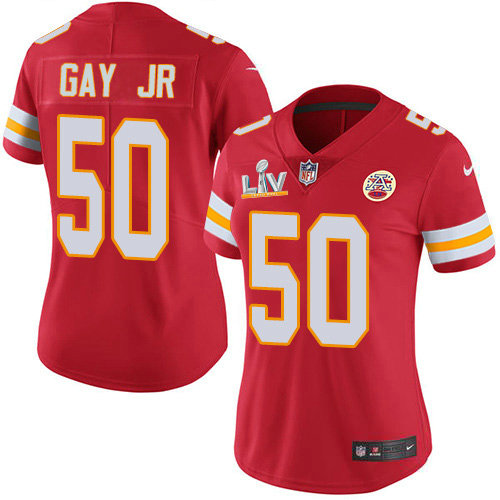 Nike Chiefs #50 Willie Gay Jr. Red Team Color Women's Super Bowl LV Bound Stitched NFL Vapor Untouchable Limited Jersey