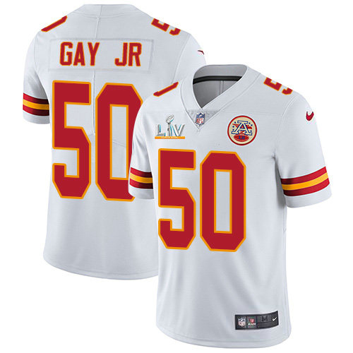 Nike Chiefs #50 Willie Gay Jr. White Men's Super Bowl LV Bound Stitched NFL Vapor Untouchable Limited Jersey