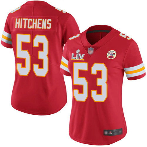 Nike Chiefs #53 Anthony Hitchens Red Team Color Women's Super Bowl LV Bound Stitched NFL Vapor Untouchable Limited Jersey