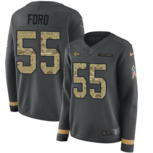 Nike Chiefs #55 Dee Ford Anthracite Salute to Service Women's Stitched