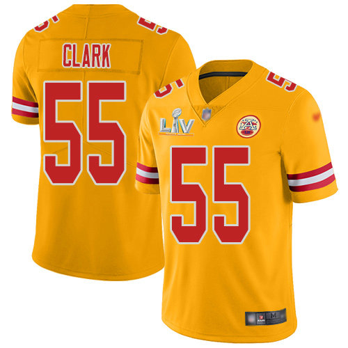 Nike Chiefs #55 Frank Clark Gold Youth Super Bowl LV Bound Stitched NFL Limited Inverted Legend Jersey