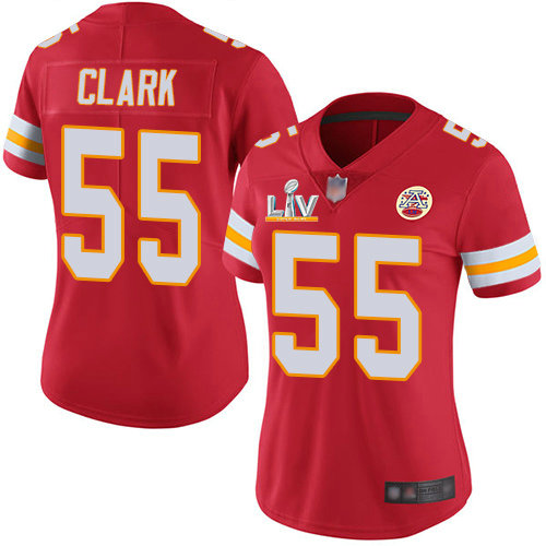 Nike Chiefs #55 Frank Clark Red Team Color Women's Super Bowl LV Bound Stitched NFL Vapor Untouchable Limited Jersey