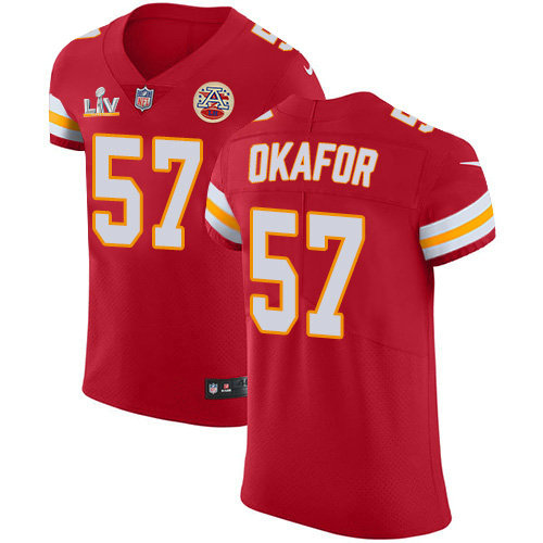 Nike Chiefs #57 Alex Okafor Red Team Color Men's Super Bowl LV Bound Stitched NFL Vapor Untouchable Elite Jersey