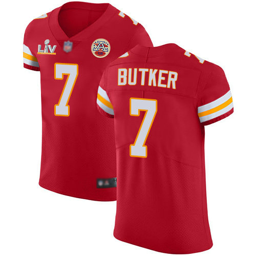 Nike Chiefs #7 Harrison Butker Red Team Color Men's Super Bowl LV Bound Stitched NFL Vapor Untouchable Elite Jersey
