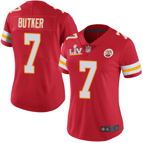 Nike Chiefs #7 Harrison Butker Red Team Color Women's Super Bowl LV Bound Stitched NFL Vapor Untouchable Limited Jersey