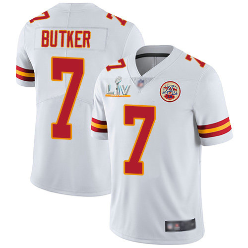 Nike Chiefs #7 Harrison Butker White Men's Super Bowl LV Bound Stitched NFL Vapor Untouchable Limited Jersey