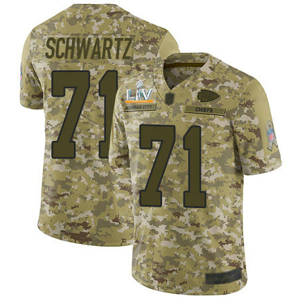 Nike Chiefs #71 Mitchell Schwartz Camo Men's Super Bowl LV Bound Stitched NFL Limited 2018 Salute To Service Jersey