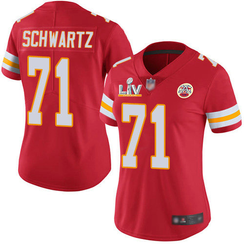 Nike Chiefs #71 Mitchell Schwartz Red Team Color Women's Super Bowl LV Bound Stitched NFL Vapor Untouchable Limited Jersey