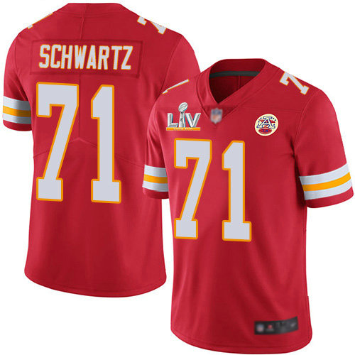 Nike Chiefs #71 Mitchell Schwartz Red Team Color Youth Super Bowl LV Bound Stitched NFL Vapor Untouchable Limited Jersey
