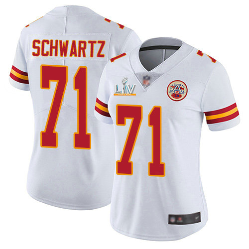 Nike Chiefs #71 Mitchell Schwartz White Women's Super Bowl LV Bound Stitched NFL Vapor Untouchable Limited Jersey