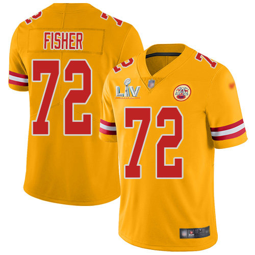 Nike Chiefs #72 Eric Fisher Gold Youth Super Bowl LV Bound Stitched NFL Limited Inverted Legend Jersey