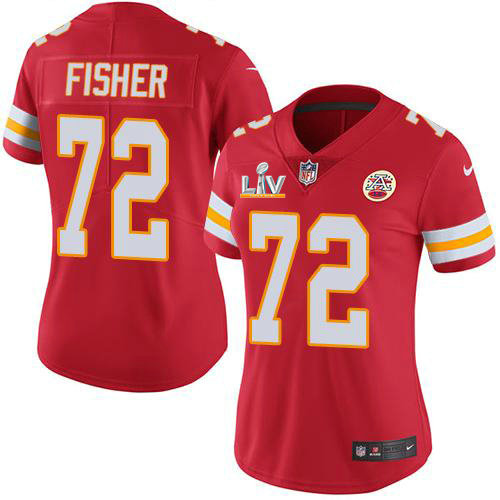 Nike Chiefs #72 Eric Fisher Red Team Color Women's Super Bowl LV Bound Stitched NFL Vapor Untouchable Limited Jersey
