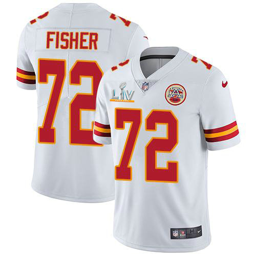 Nike Chiefs #72 Eric Fisher White Men's Super Bowl LV Bound Stitched NFL Vapor Untouchable Limited Jersey
