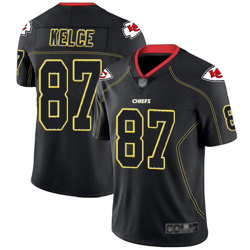Nike Chiefs #87 Travis Kelce Lights Out Black Men's Stitched Football Limited Rush Jersey