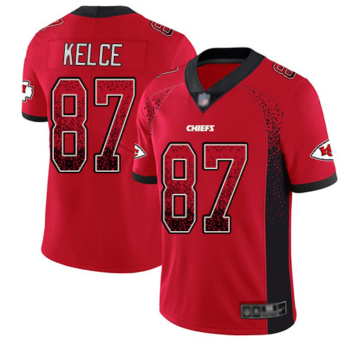 Nike Chiefs #87 Travis Kelce Red Team Color Men's Stitched Football Limited Rush Drift Fashion Jersey