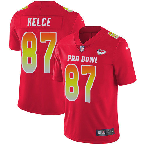 Nike Chiefs #87 Travis Kelce Red Youth Stitched NFL Limited AFC 2019 Pro Bowl Jersey