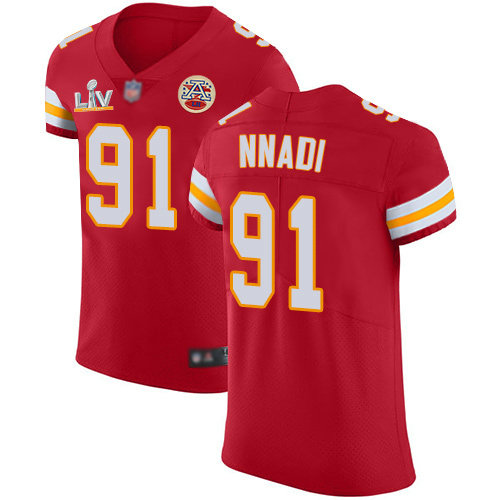 Nike Chiefs #91 Derrick Nnadi Red Team Color Men's Super Bowl LV Bound Stitched NFL Vapor Untouchable Elite Jersey