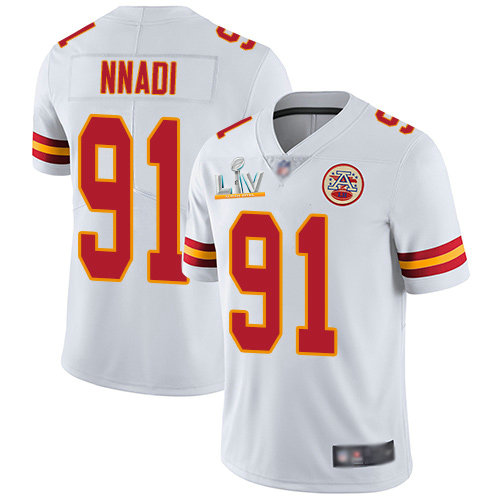 Nike Chiefs #91 Derrick Nnadi White Men's Super Bowl LV Bound Stitched NFL Vapor Untouchable Limited Jersey