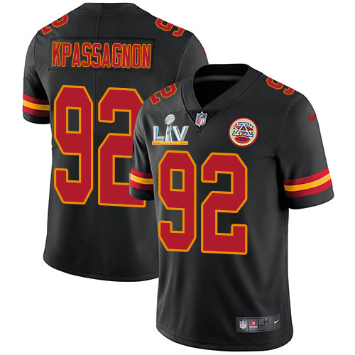 Nike Chiefs #92 Tanoh Kpassagnon Black Youth Super Bowl LV Bound Stitched NFL Limited Rush Jersey