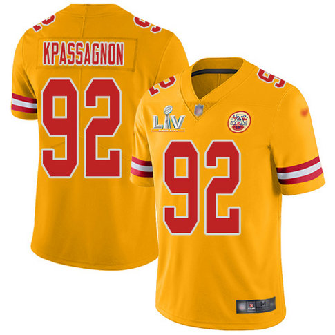 Nike Chiefs #92 Tanoh Kpassagnon Gold Youth Super Bowl LV Bound Stitched NFL Limited Inverted Legend Jersey