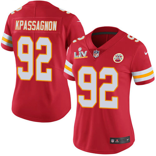 Nike Chiefs #92 Tanoh Kpassagnon Red Team Color Women's Super Bowl LV Bound Stitched NFL Vapor Untouchable Limited Jersey