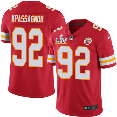Nike Chiefs #92 Tanoh Kpassagnon Red Team Color Youth Super Bowl LV Bound Stitched NFL Vapor Untouchable Limited Jersey