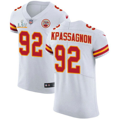 Nike Chiefs #92 Tanoh Kpassagnon White Men's Super Bowl LV Bound Stitched NFL New Elite Jersey