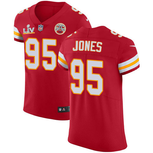Nike Chiefs #95 Chris Jones Red Team Color Men's Super Bowl LV Bound Stitched NFL Vapor Untouchable Elite Jersey