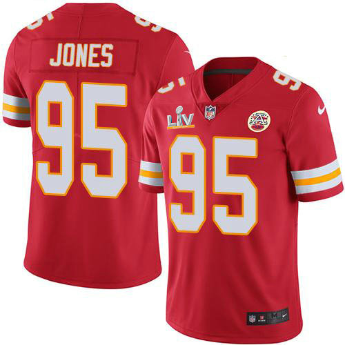 Nike Chiefs #95 Chris Jones Red Team Color Men's Super Bowl LV Bound Stitched NFL Vapor Untouchable Limited Jersey