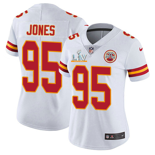 Nike Chiefs #95 Chris Jones White Women's Super Bowl LV Bound Stitched NFL Vapor Untouchable Limited Jersey