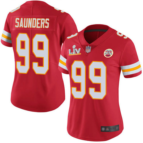 Nike Chiefs #99 Khalen Saunders Red Team Color Women's Super Bowl LV Bound Stitched NFL Vapor Untouchable Limited Jersey